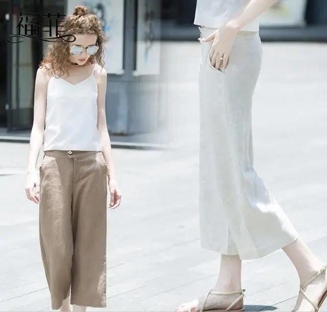遮肉显瘦棉麻裤,秋季高腰显瘦甘蔗裤