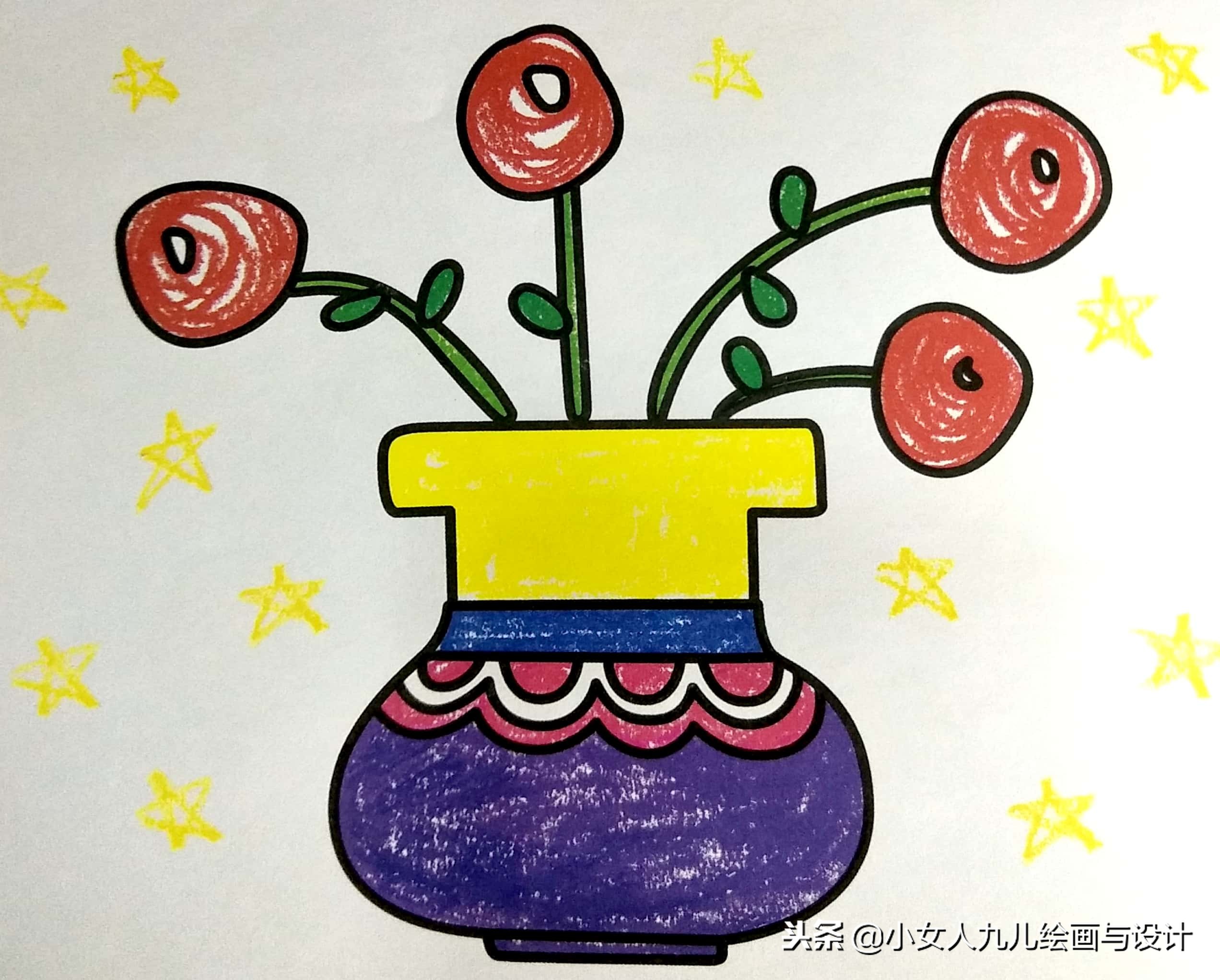 彩色铅笔简笔画人物少女,7-10岁儿童简笔画简单又漂亮