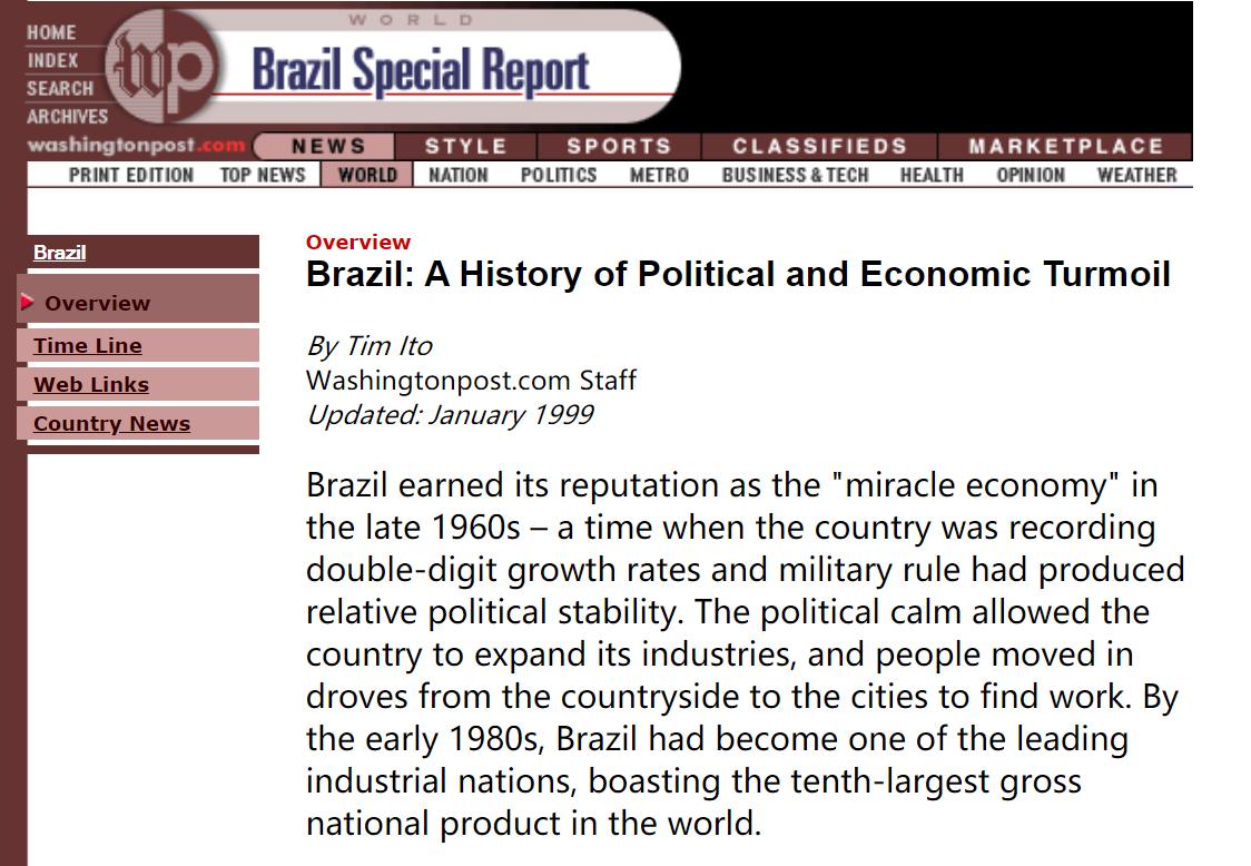 巴西为什么要去工业化,巴西为什么去工业化