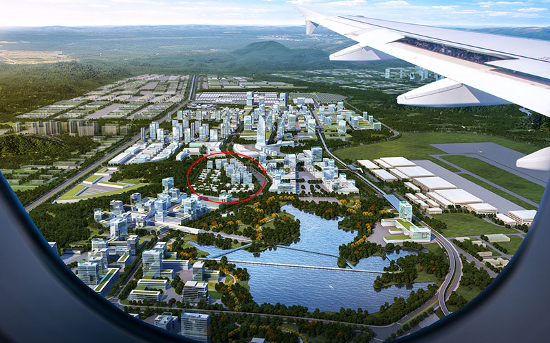 临空经济区内，长寿湖旁，见证海航通航空港城一期“城”长