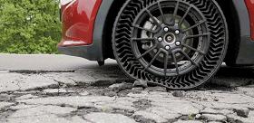 米其林胎侧黑科技,米其林不充气轮胎