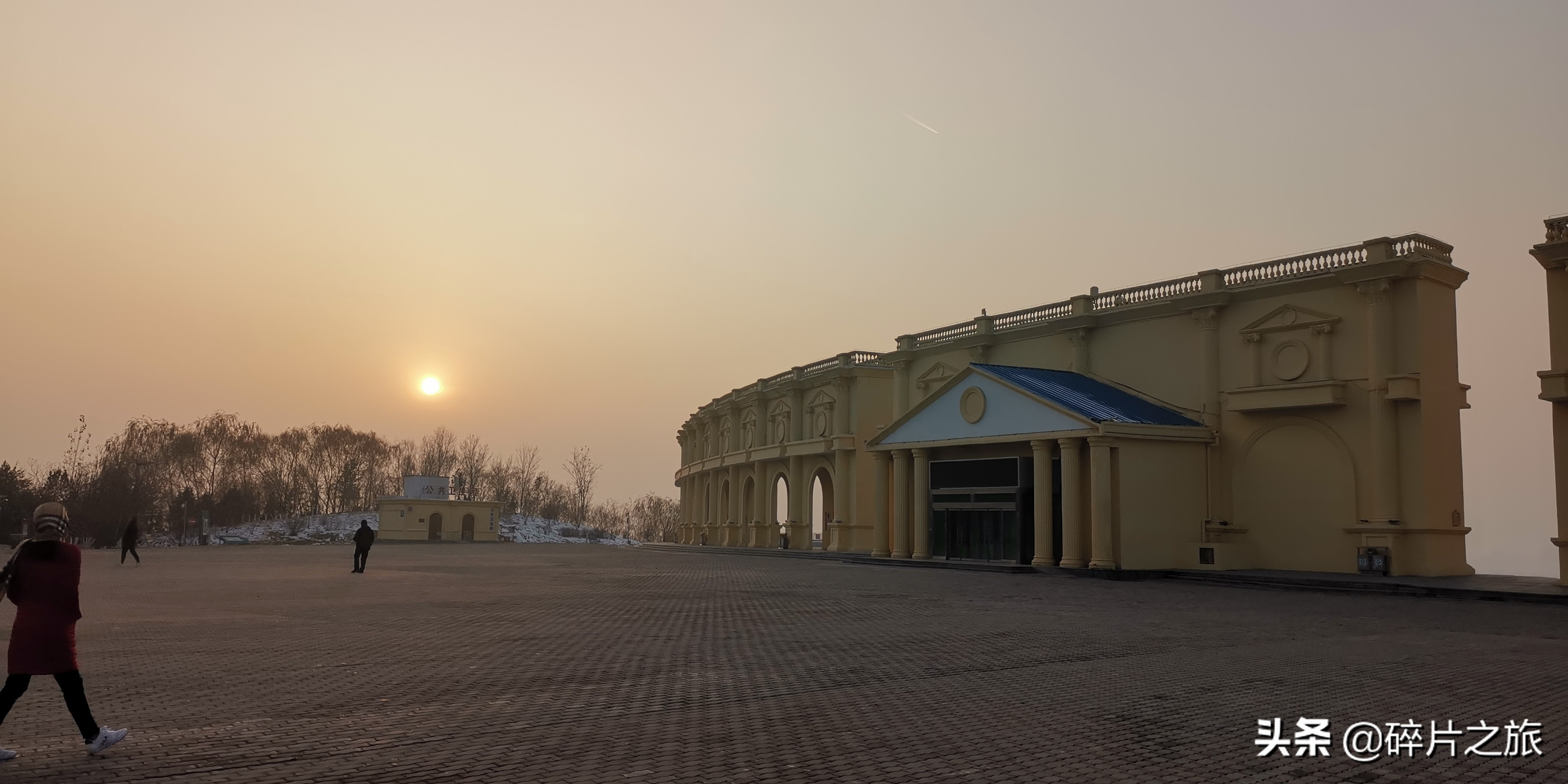 银川网红打卡地日落,银川览山公园落日