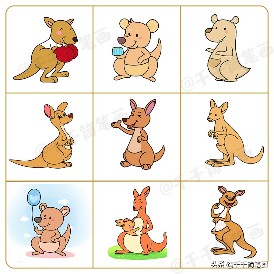 6-12岁儿童绘画简笔画小动物,简笔画ins可爱小图案小动物小狗