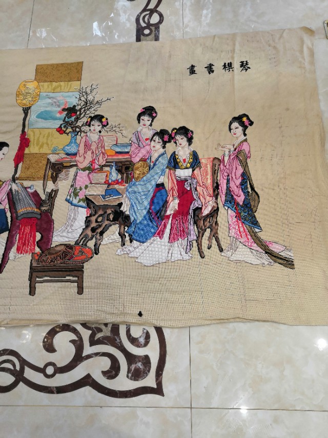 唐伯虎真迹仕女画完整版,唐伯虎名画十字绣