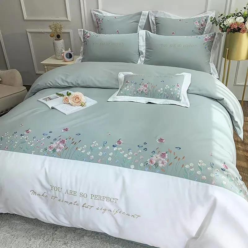 冬季全棉磨毛四件套被套公主风,碎花被套四件套100%全棉公主风