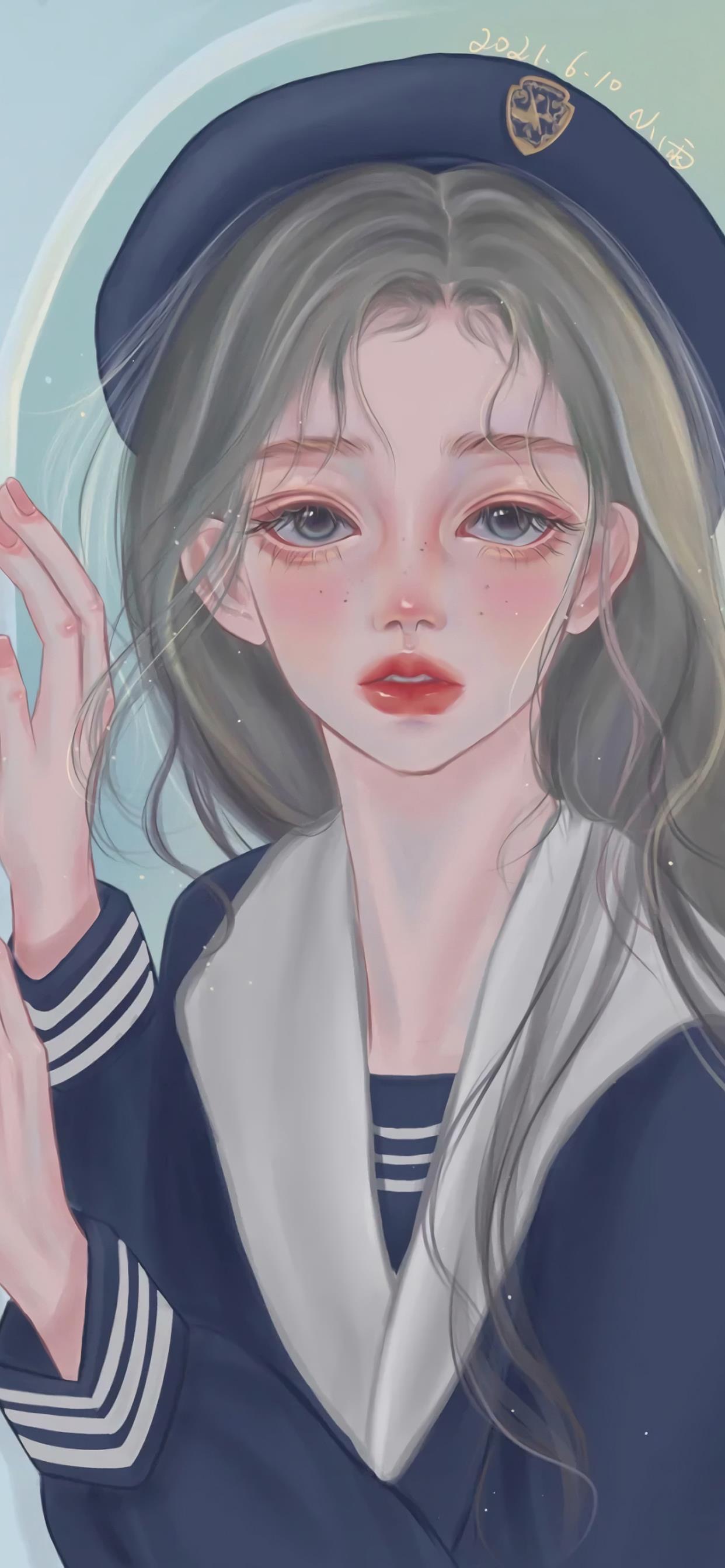 好看的女生壁纸插画图,插画小清新女生壁纸