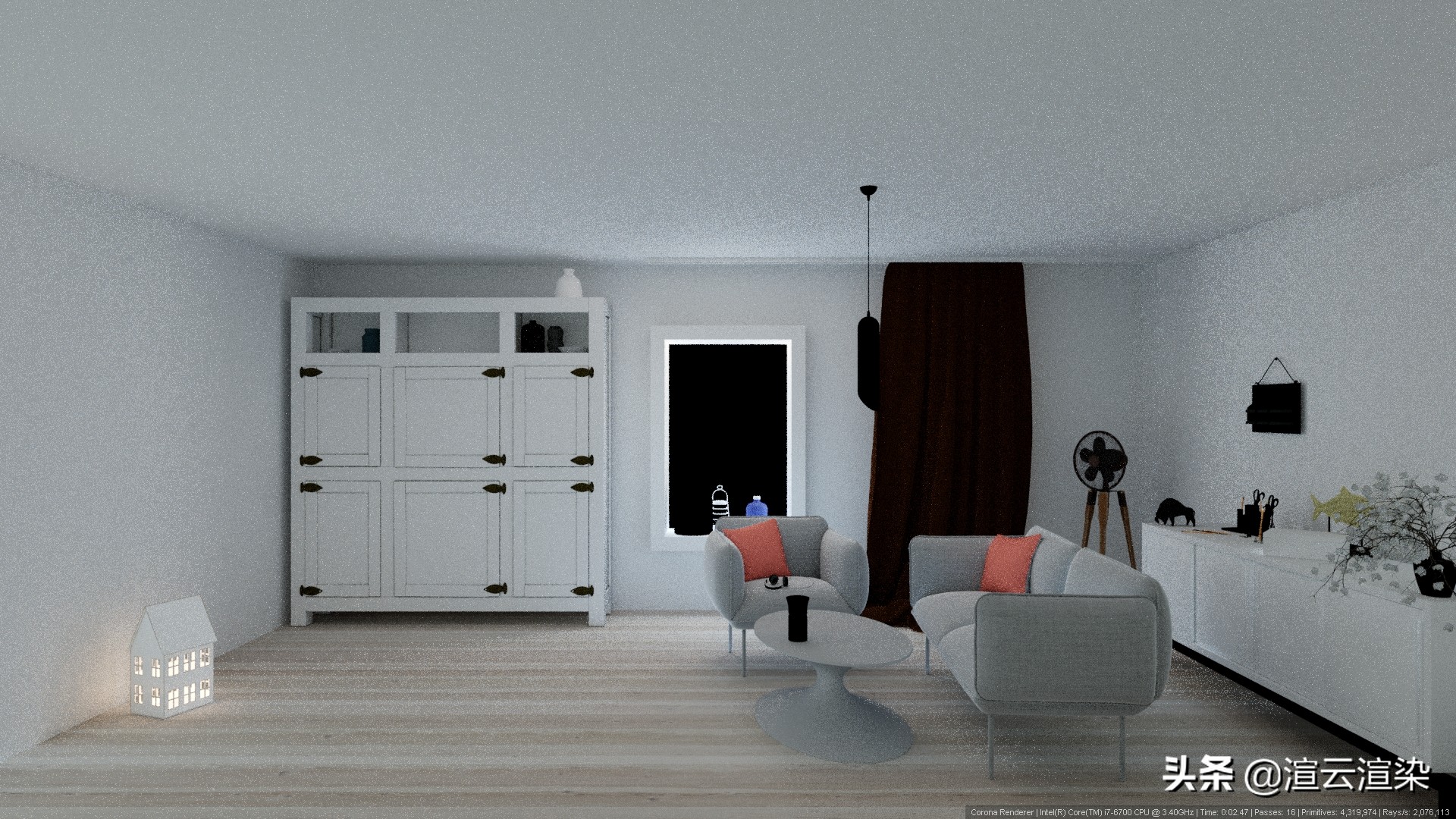 maya灯光渲染怎么让屋子里亮起来,maya室内灯光教程