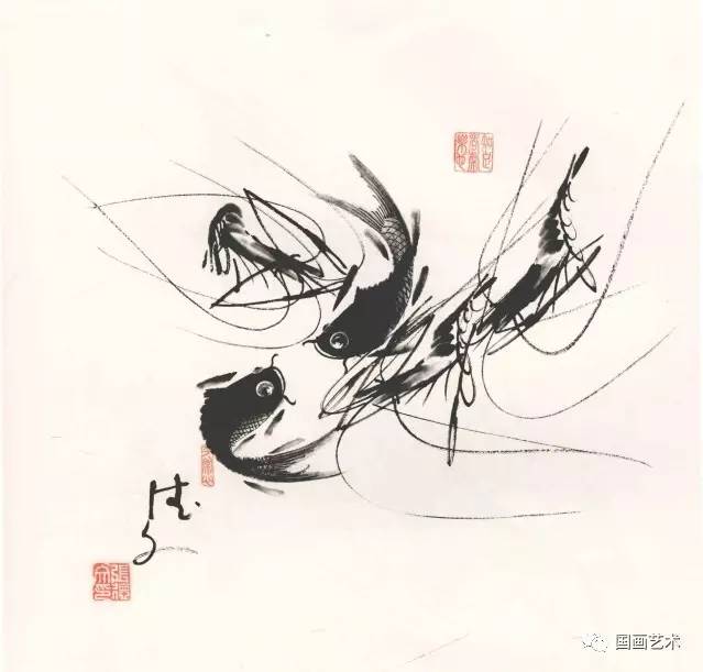 国画用胶矾水画虾技法,娄师白画虾技法视频