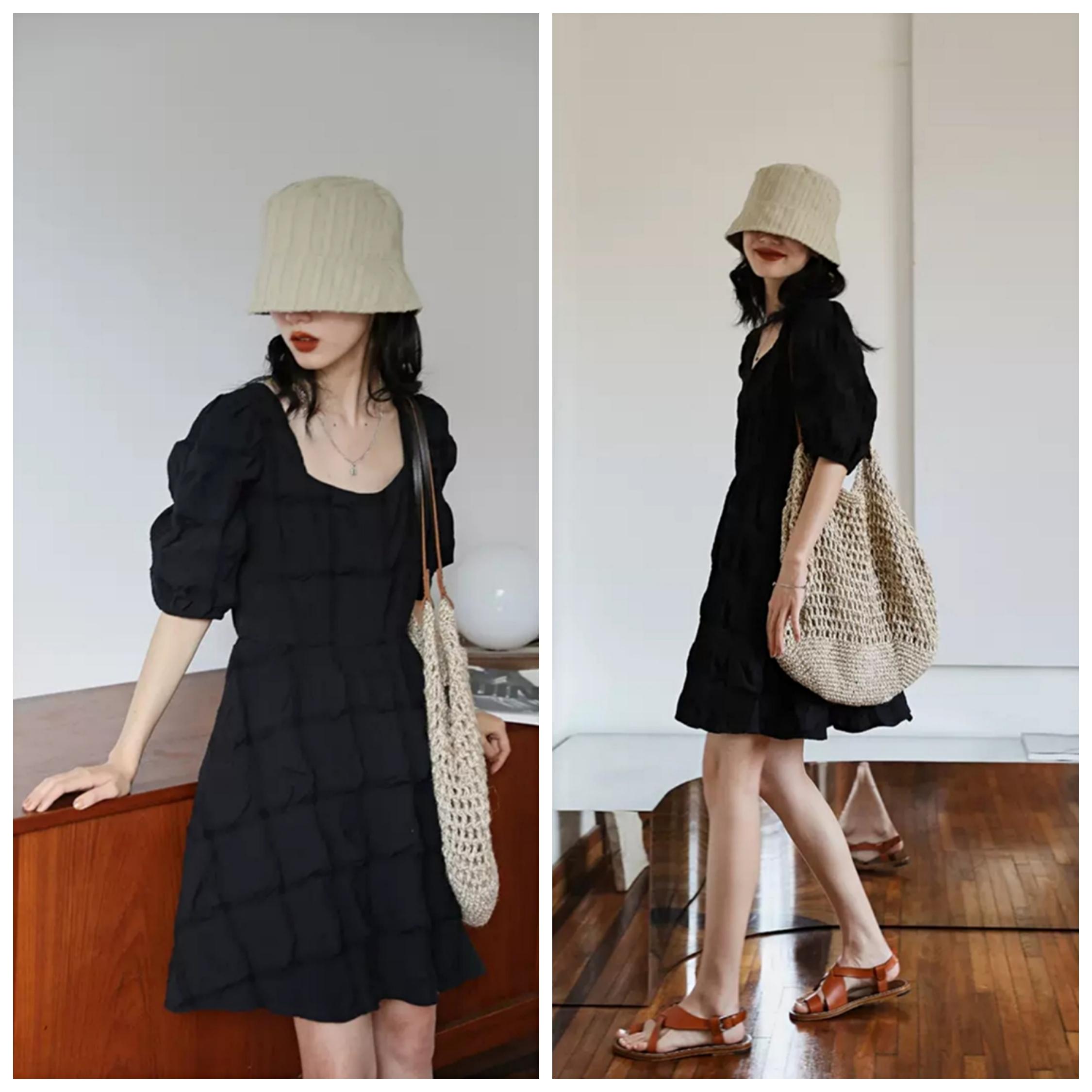 迪士尼联名甜美泡泡袖公主连衣裙,迪士尼泡泡袖连衣裙白色