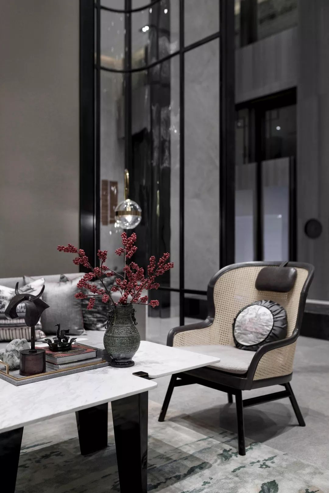 背景墙家装设计现代轻奢风客厅,禅意新中式厨房吊顶效果图