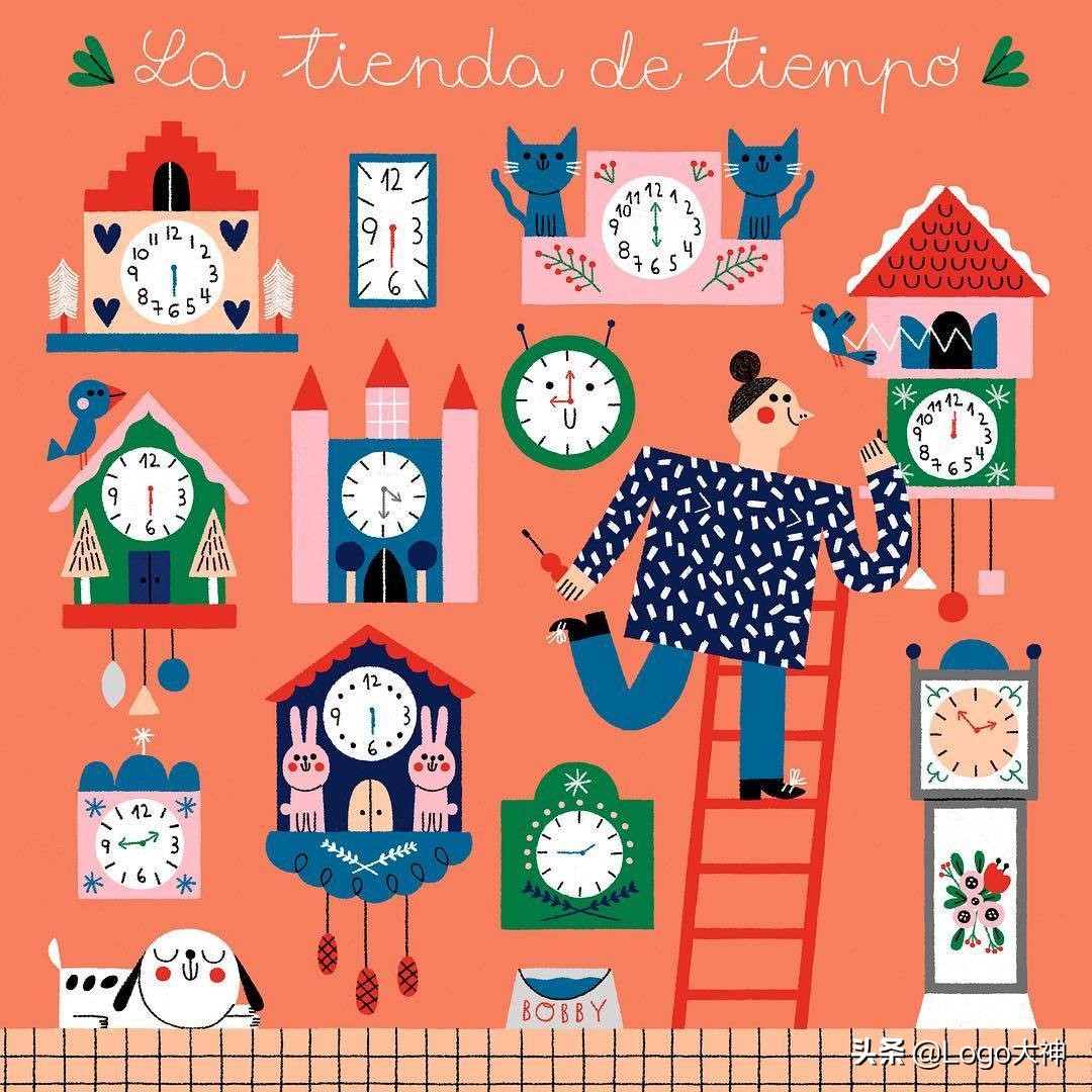 一组插画,一组手绘唯美插画