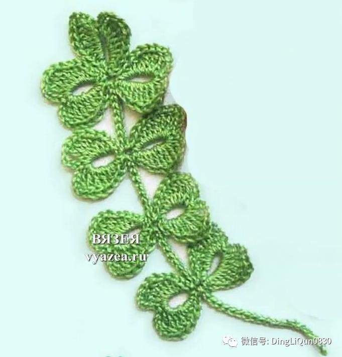 树枝树叶的编织图解,树叶钩针编织教程图解