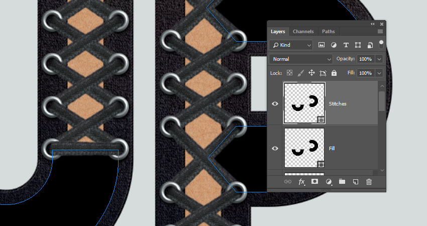 ps怎么做创意字体描边,ps鞋带花边怎么设计