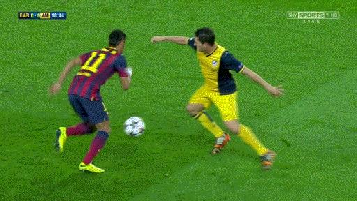 90年代足球凶狠防守,内马尔的防守技巧