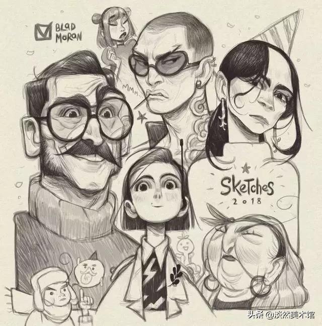 素描画原来可以这么美,素描风插画