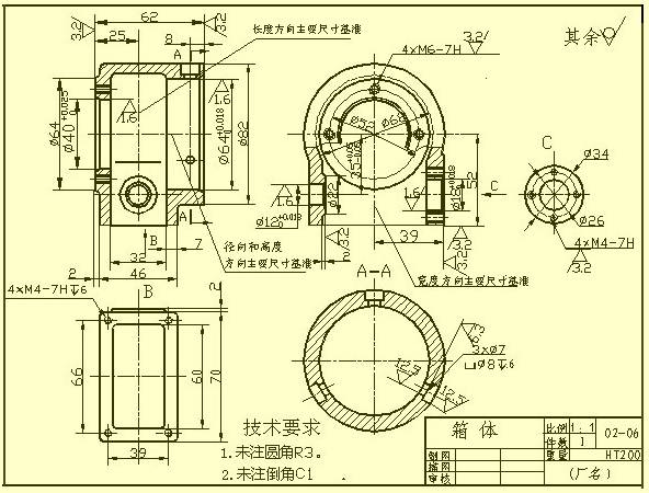 机械设计图纸的表格尺寸,机械图纸中侧边孔尺寸标注方法