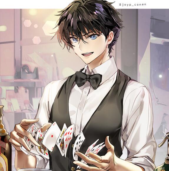 画师笔下的柯南，新一、基德等四大男神齐亮相，颜值无限接近满分