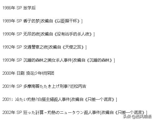 东野圭吾被翻拍过的影视剧,东野圭吾翻拍的电影哪些好看