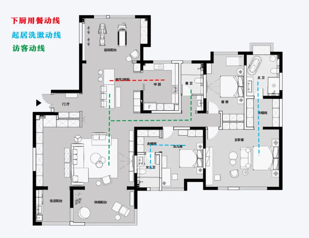 180平大平层轻奢5室两厅三卫装修,180平大平层2000一平的装修效果