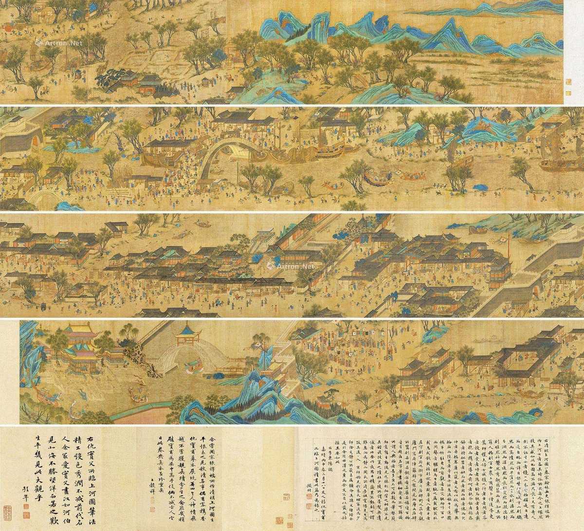 明清时期清明上河图绢丝印刷价值,清明上河图宋本版本对比