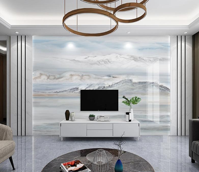 现代简约装修风格石材电视背景墙,石材瓷砖背景墙效果