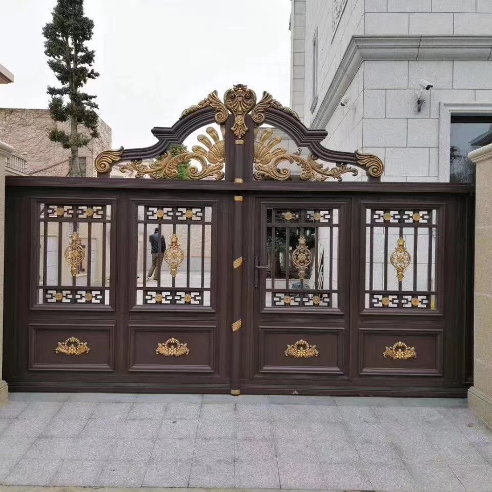 双开铝艺大门安装,双开铝艺大门