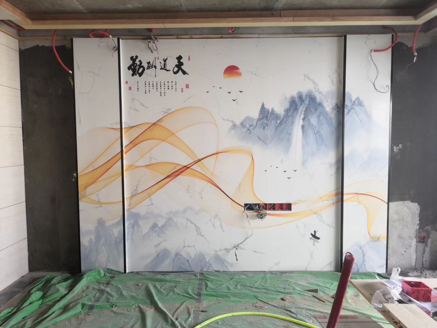 石材背景墙瓷砖颜色搭配效果图,极简大理石瓷砖背景墙效果图