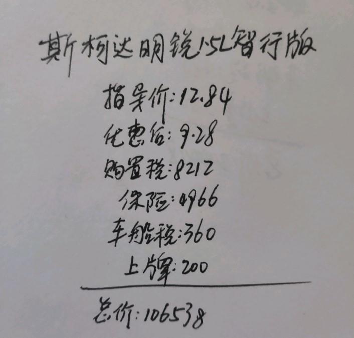 斯柯达明锐落地需要多少钱,斯柯达明锐全款多少钱