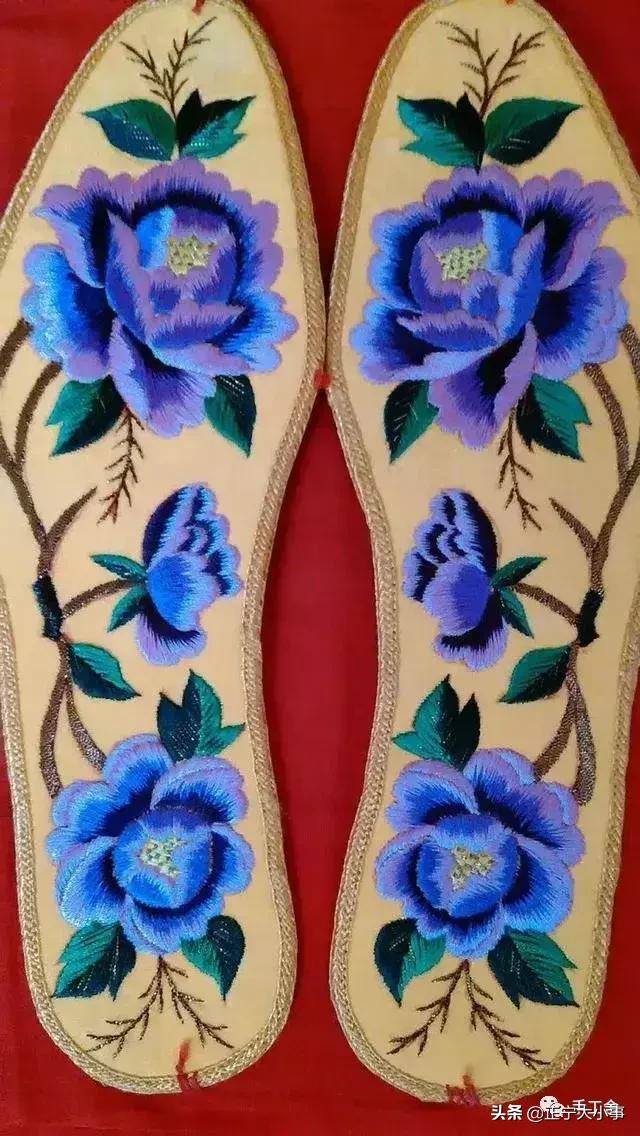 甘肃庆阳女孩子结婚自己做的鞋垫,庆阳陪嫁手工鞋垫