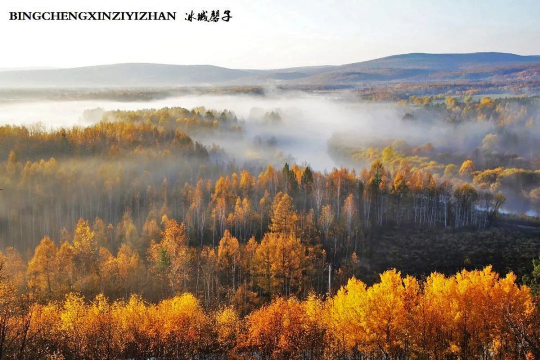 深秋的大兴安岭色彩斑斓,大兴安岭的秋天美景