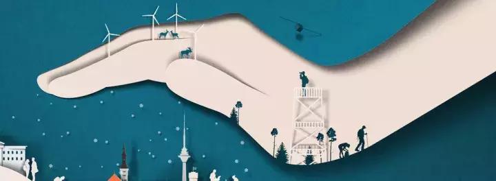 剪纸风格插画,剪纸效果字体