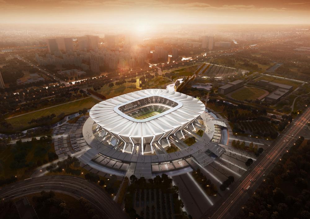 苏州亚洲杯足球场效果图,中国第一个三面环海亚洲杯足球场