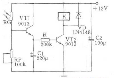 光控电路电路图,光控开关加接触器控制原理图