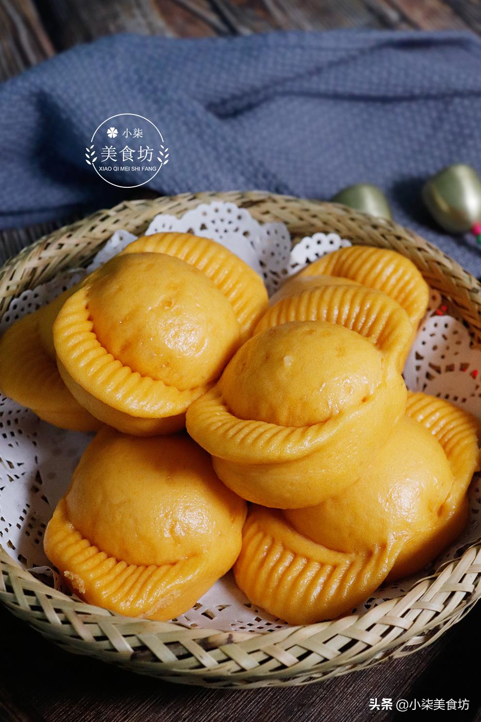 面粉做元宝造型,如何做金丝南瓜馒头