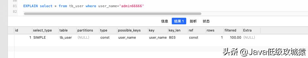 explain怎么查看是否使用了索引,mysql更新索引列会造成索引失效吗