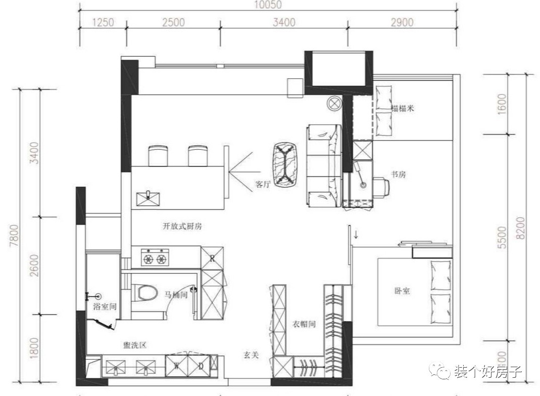 主卧衣帽间卫生间一体小户型,卧室厕所衣帽间三合一小户型