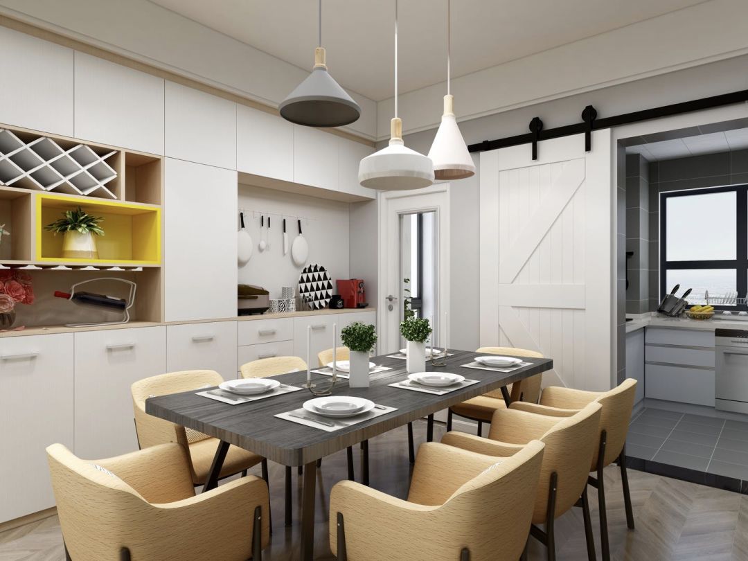 80平米二室一厅北欧风格设计图,80平方小户型装修北欧两室一厅