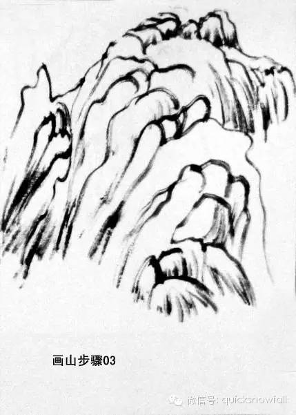 山水画怎样勾勒山的轮廓,山水画山的画法教程