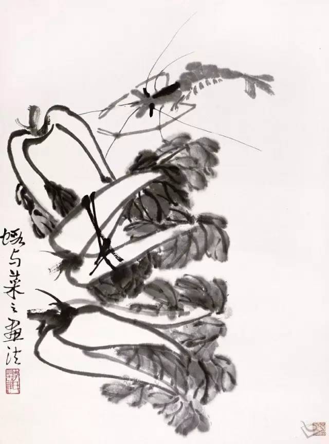 齐白石画虾换真虾,齐白石画虾的6只虾