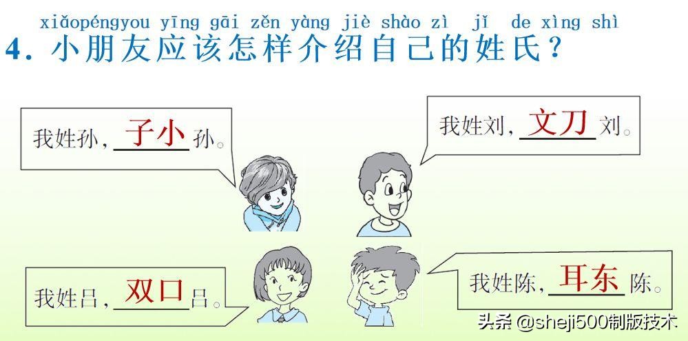 一年级下册语文识字2姓氏歌笔记,一年级下册第2课姓氏歌课堂笔记