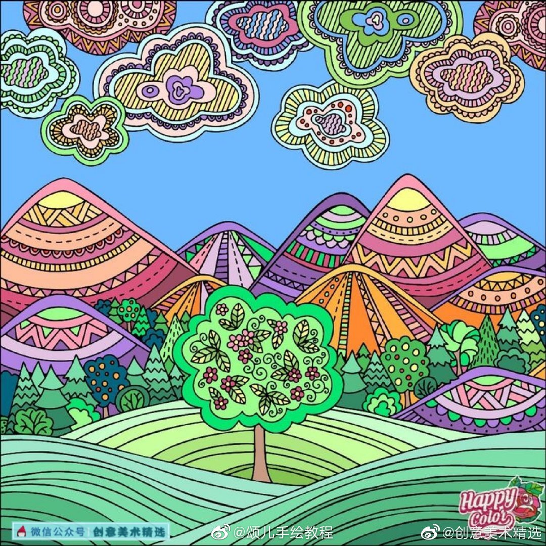 色彩简单装饰画美术作品,色彩组合画构成