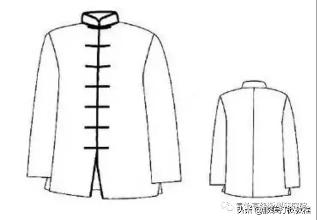 国风香云纱唐装女款的裁剪纸样,衣服裁剪纸样唐装长衫