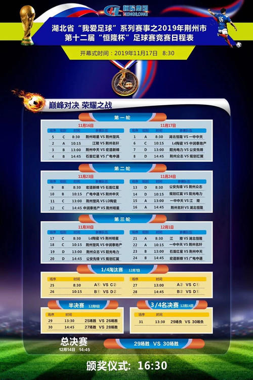 荆州恒隆杯足球赛直播,荆州恒隆杯最新消息