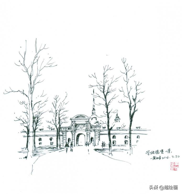 十大顶级钢笔画速写,钢笔速写100幅图片