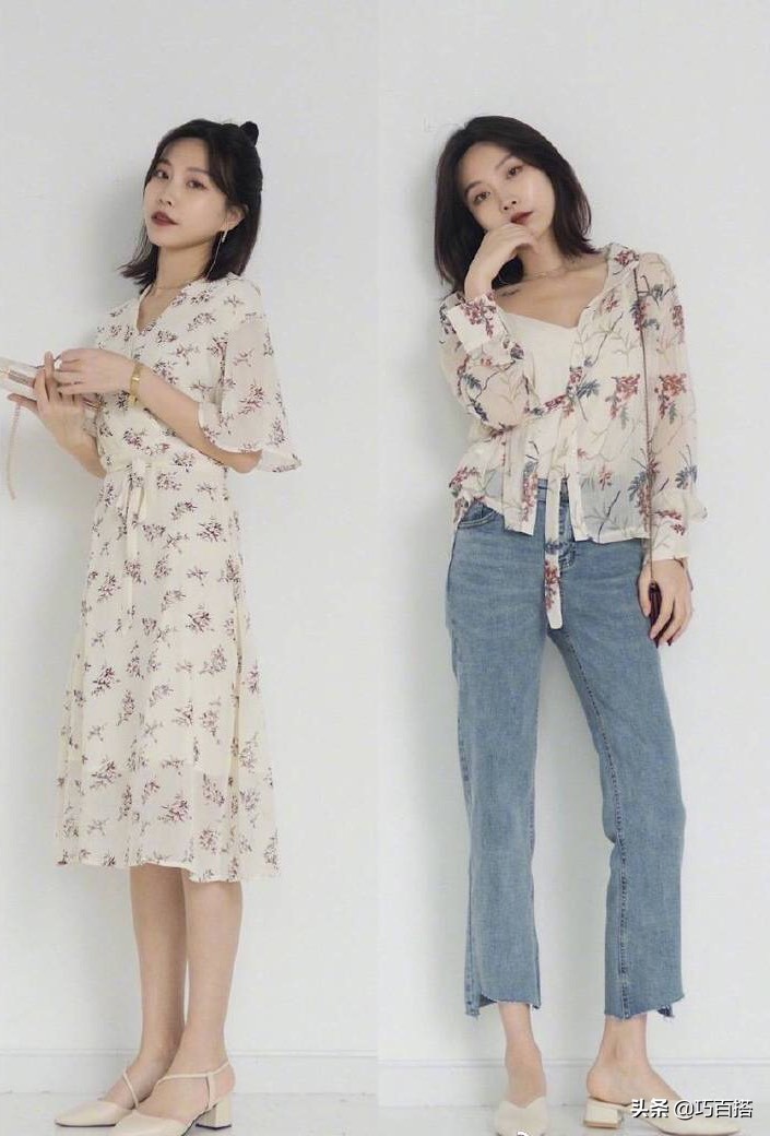 时尚优雅碎花裙,碎花裙这样穿气质又温柔