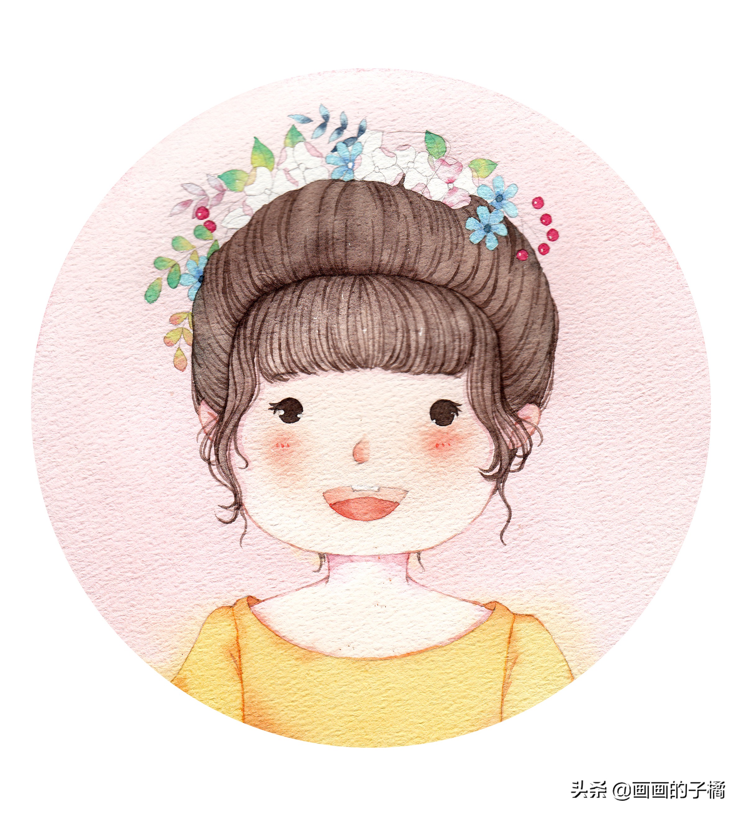 高清唯美手绘头像水彩,水彩画头像画法技巧