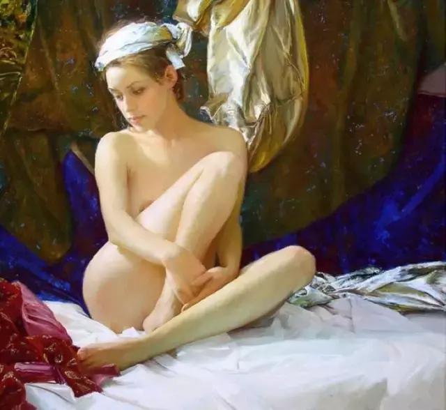 他画笔下的青春美少女人体艺术，风靡全球