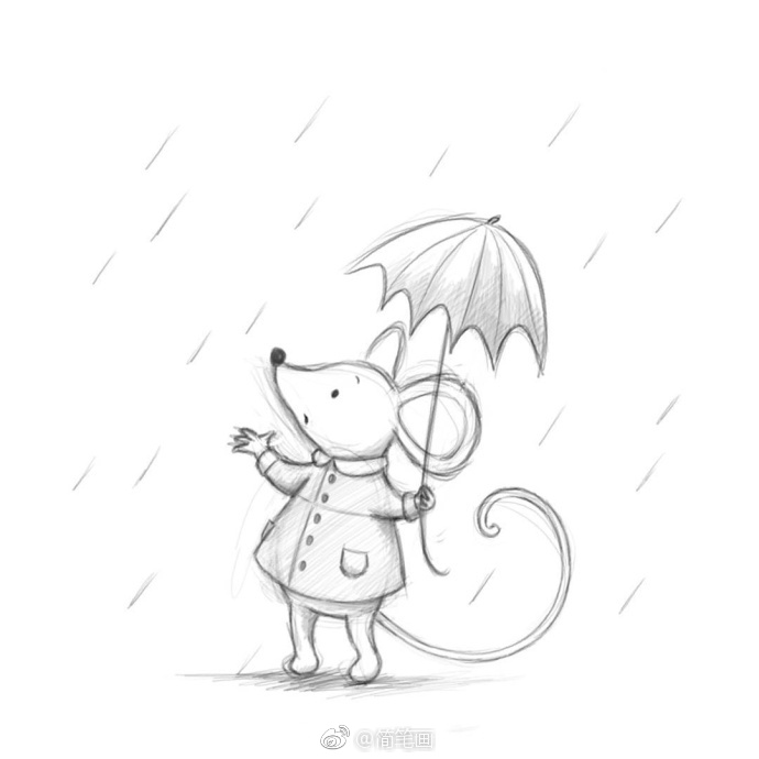 自带少年感的插画铅笔画,随手画插画第1笔就很萌