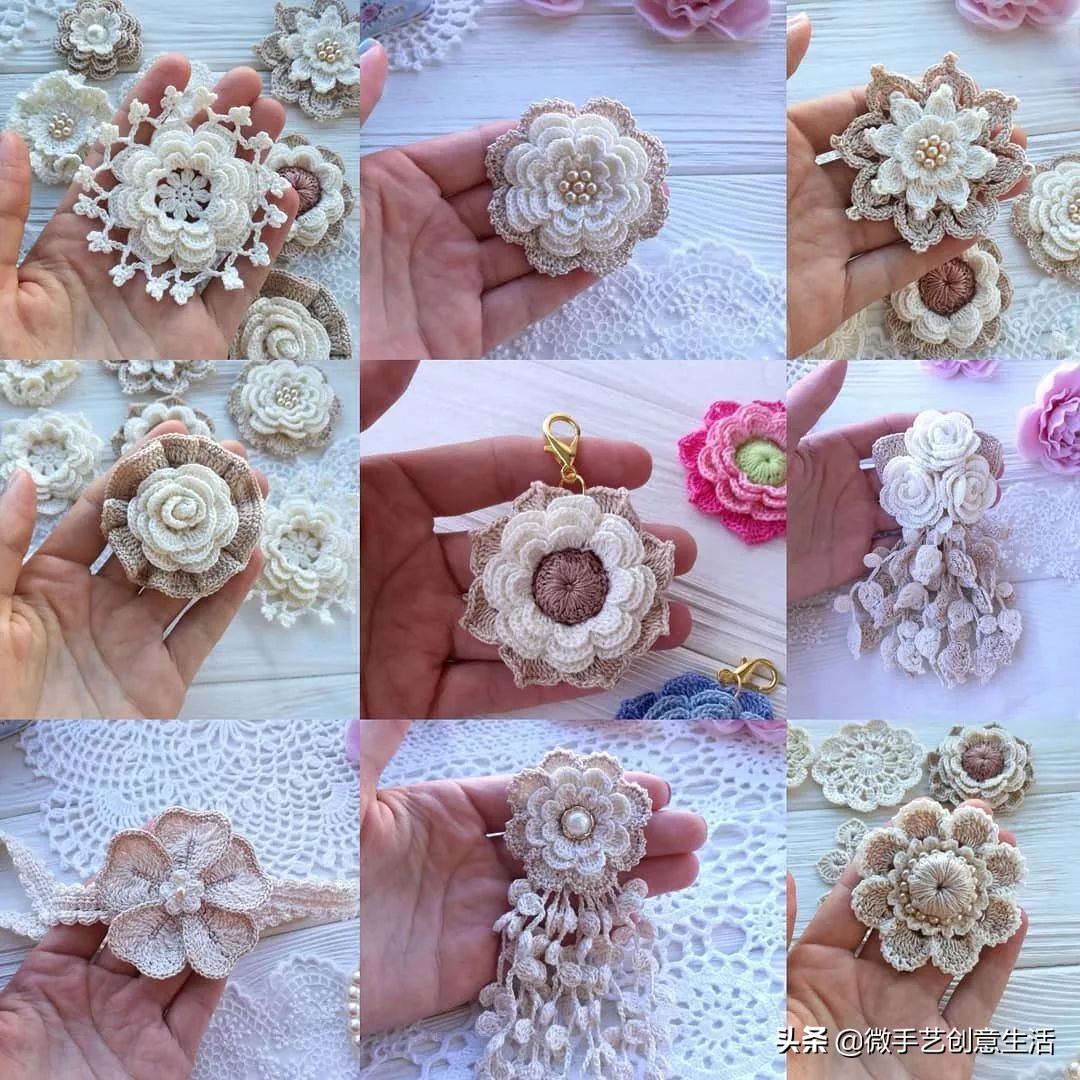 毛线编织小饰品教程五角星,纯手工编织手绳可爱蝴蝶饰品