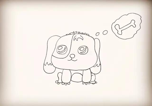 小狗简笔画ins风简单又好看图片,简单又超凶的小狗简笔画图片图文
